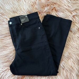 Express Women's Black Straight Ankle High Rise Jeans